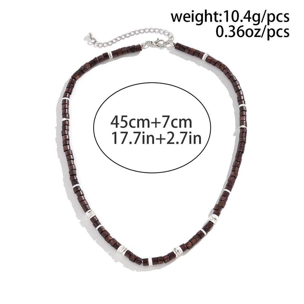 Small Wood Beads Short Choker Necklace for Men Trendy Beaded Chain Collar On the Neck 2026 Fashion Jewelry Accessories Male Gift