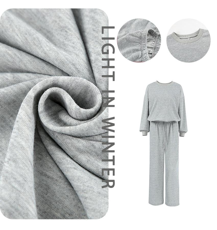 European and American fashion design sense gray knitted sports suit 1116 spring and summer new casual sweater trousers women