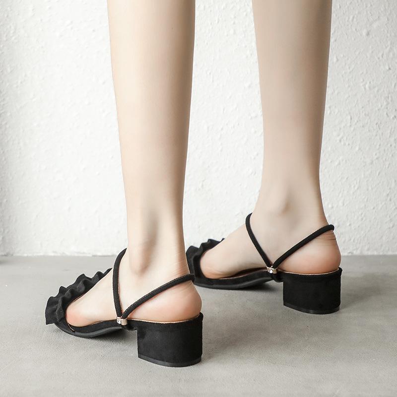 

Модные бежевые черные гладиаторские сандалии летние офисные туфли на высоком каблуке женские туфли с ремешком на пряжке повседневная женская обувь большой размер 34-40 Mazefeng 40