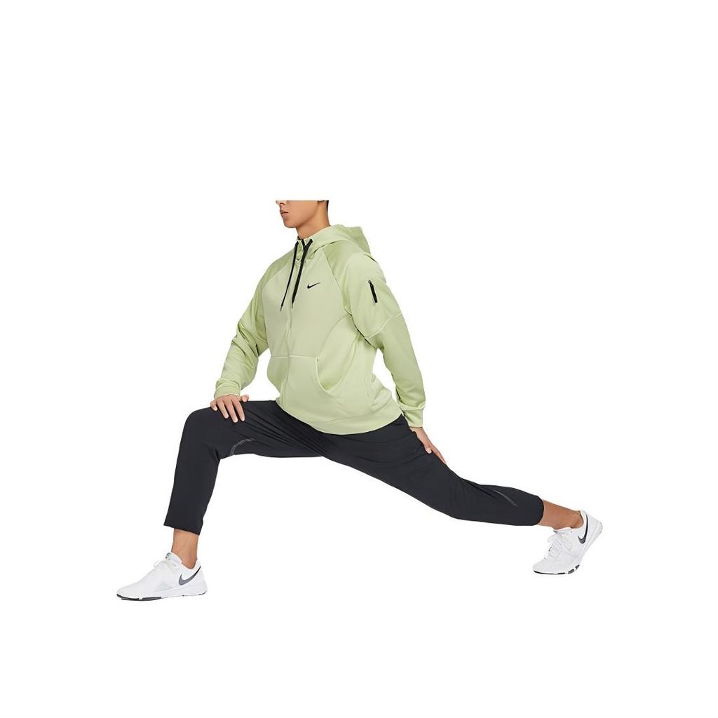 Nike Pánská mikina s kapucí na zip s dlouhým rukávem Therma-FIT s fleecovou podšívkou, topy, světle olivově zelená DQ4831-371