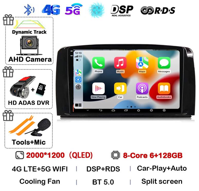 Android 14 Carplay For Mercedes Benz R-Class R Class W251 R280 R300 R320 2005-2017 Car Radio Multimedia Video Player GPS Stereo