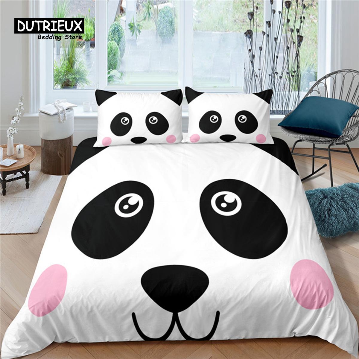 

Роскошный 3D-крой Постельное белье с пандой для дома Комфортный комплект пододеяльника Детское постельное белье Размер Queen и King EU/US/AU/UK EU single(135x200cm)
