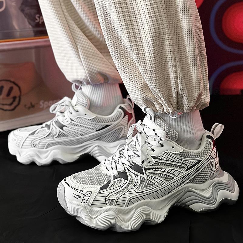 Invisible inner heightening shoes men's tide brand spring new breathable casual sports dad shoes men's shoes