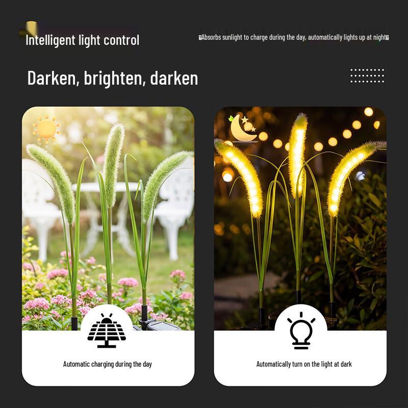 Empfike Solar LED Garden Grass Lamp