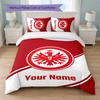 Eintracht Frankfurt Custom Name Text Bedding Set 1 Duvet Cover+2 Pillowcases Soccer Logo Personalized Gift For Special Occasion Bedroom Decor