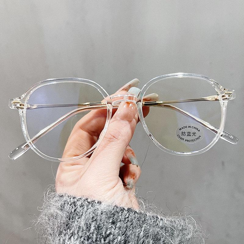 Transparent Round Frame Computer Reading Glasses Women Men Rivets TR90 Anti Blue Light Blocking Eyeglasses Fashion Clear Glasses