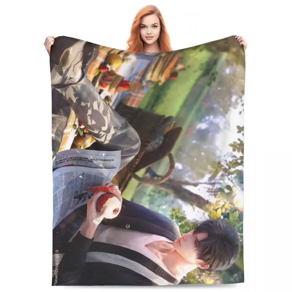 Zayne Love And Deepspace Super Warm Plush Throw Blanket for Couch Chair Bed Aesthetic Flannel Bedspread Decorative Cover