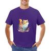 Adorable Kawaii Watercolor Cat T-shirt customs sports fans boys animal print clothing