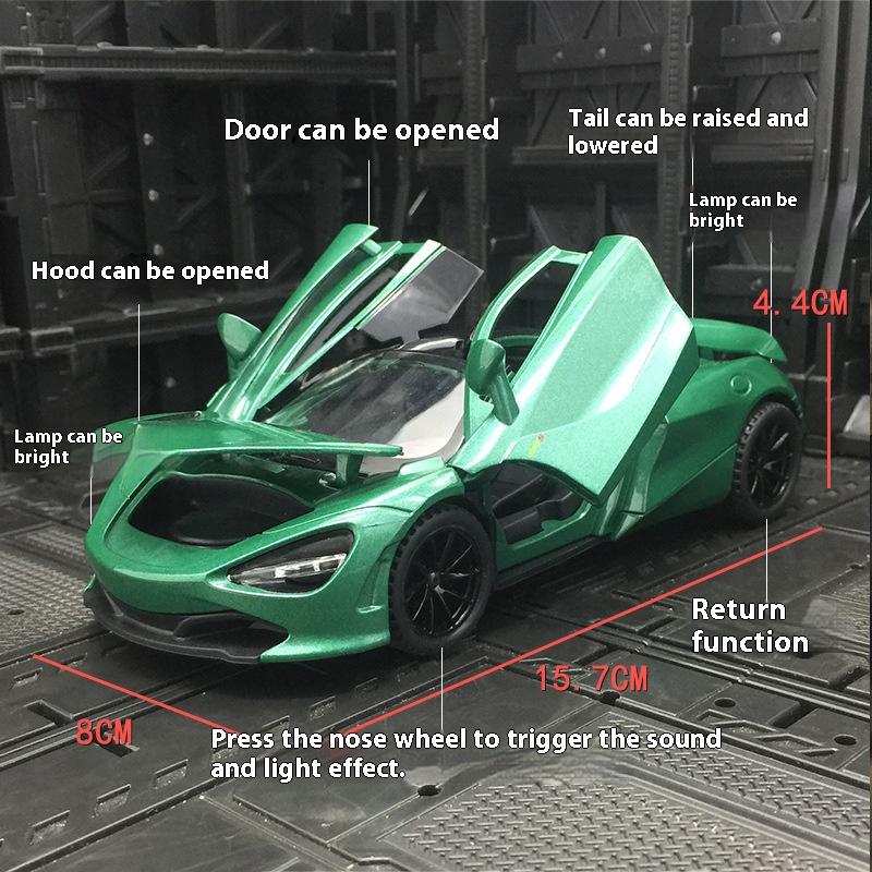1/32 Scale McLaren 720s Sports Car High Simulation Alloy Metal Diecast Model Car Sound & Light Gifts for Boyfriend Present with Boys