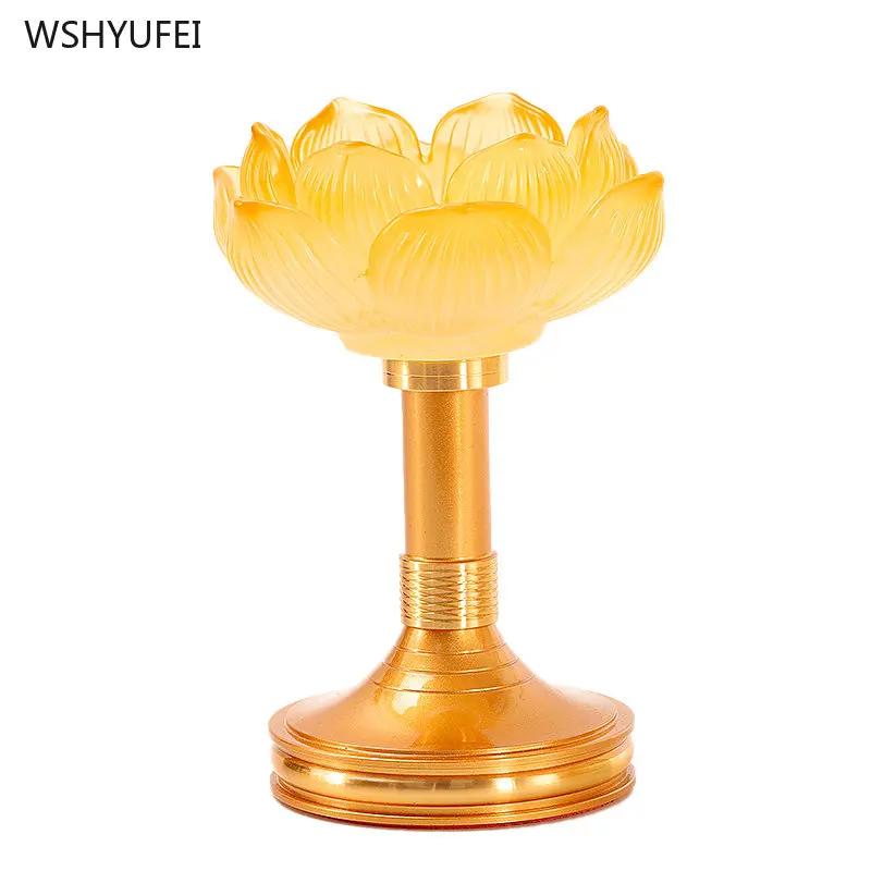 Barevný glazovaný lotosový svícen, držák na máslovou lampu, vysoký svícen, dekorace Buddhy, chrám, buddhistické potřeby