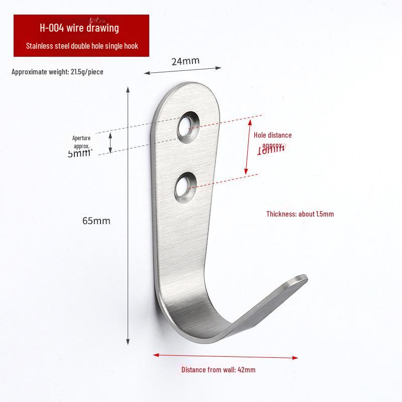 Stainless Steel Mini Single Clothes Hook for Wall