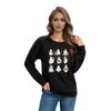 Women's Casual  Raglan O-neck Long Sleeve Halloween Print Top
