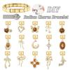 Zircon Star Moon Bow Knot Heart Gold Color Pendant Italian Charm Links Fit 9mm Stainless Steel Bracelet DIY Making for Men Women