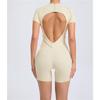 European And American Three-dimensional Beauty Sports One-piece Yoga Clothes One-piece Tight-fitting Short-sleeved Halter One-piece Fitness Clothes