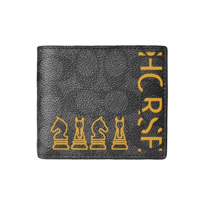 COACH wallet [Customized bag] Billfold 10 Rui Ma brings blessings, Year of the Horse limited edition Golden Horse Welcomes Spring (Black) чёрный