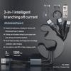 3-IN-1 USB Cable Fast Charging Cable Multi Charging Cord USB Cord Adapter Braided Wire For Mobile Phone Tablet Laptop
