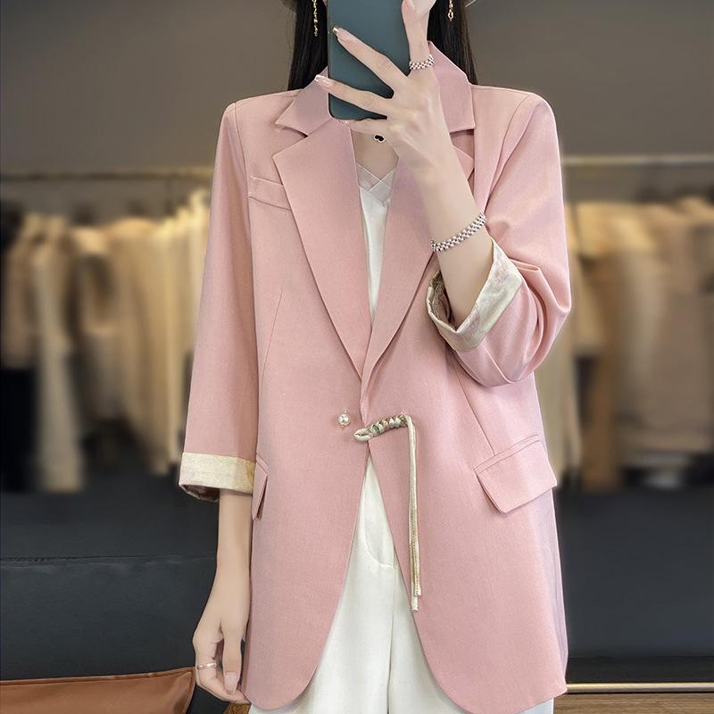 Blazer Women's Spring and Autumn New Temperament Casual Button Small Suit Top