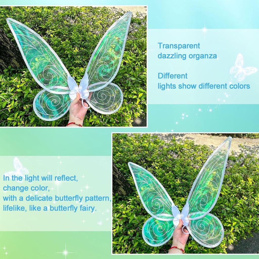Fairy Wing,Butterfly Fairy Halloween Costume Angel Wings,Halloween Costume Sparkle Angel Wings Dress Up Party Favor White