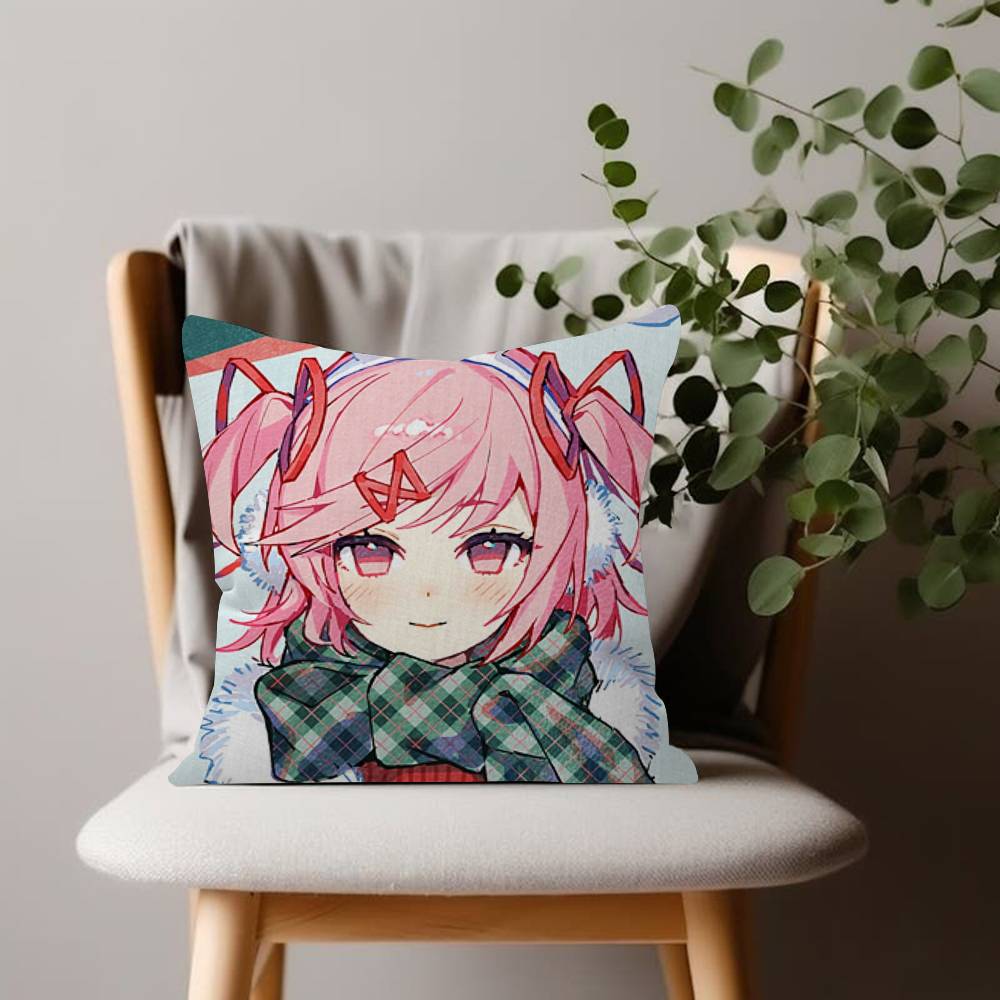Anime Character Cushion Cover Inches Farmhouse Decor Home Throw Natsuki Pillow Covers For Couch Decorations