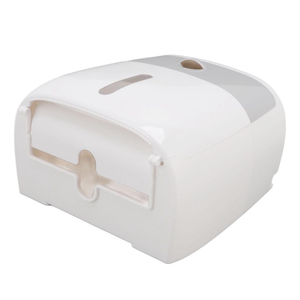 Tissue Holder Wall Mounted Toilet Paper Box Waterproof Roll Paper Storage Box With Push Button Gray White