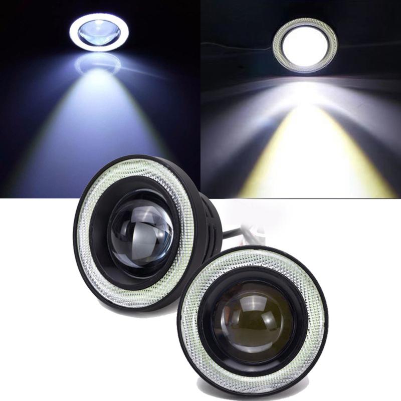 1 Pair Led Fog Light With COB LED Ring 30W 3200LM High Brightness Condenser Lens Fog Lamp
