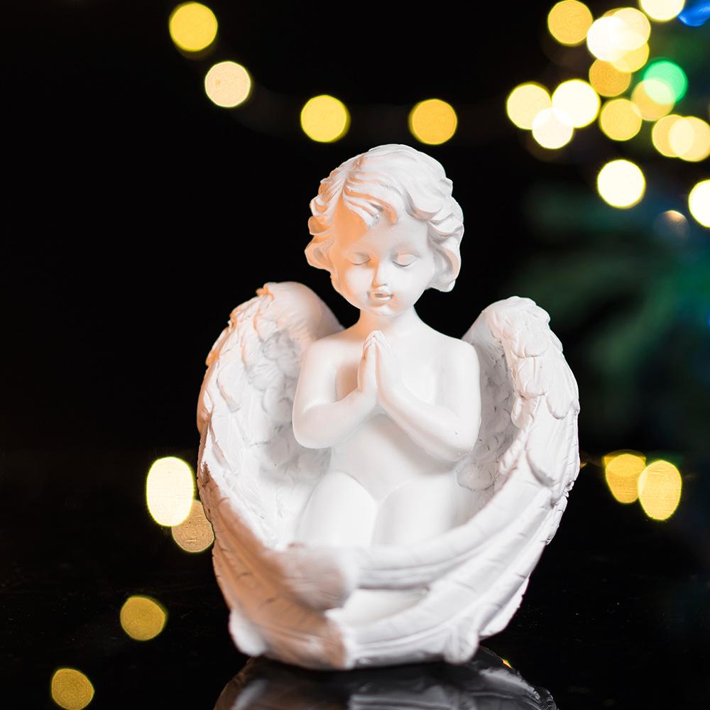 Adorable Vintage Angel Candlestick Ornaments European-style Home Living Room Tabletop Entrance Candle Mug Nice Decoration Decoration