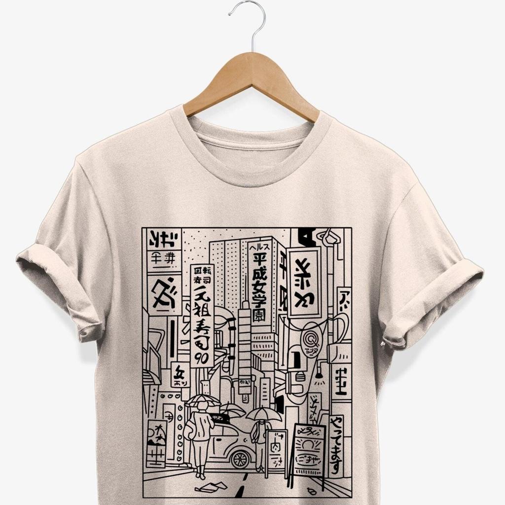 Tokyo Streetwear T-Shirt: Minimalistisches japanisches Grafik-T-Shirt