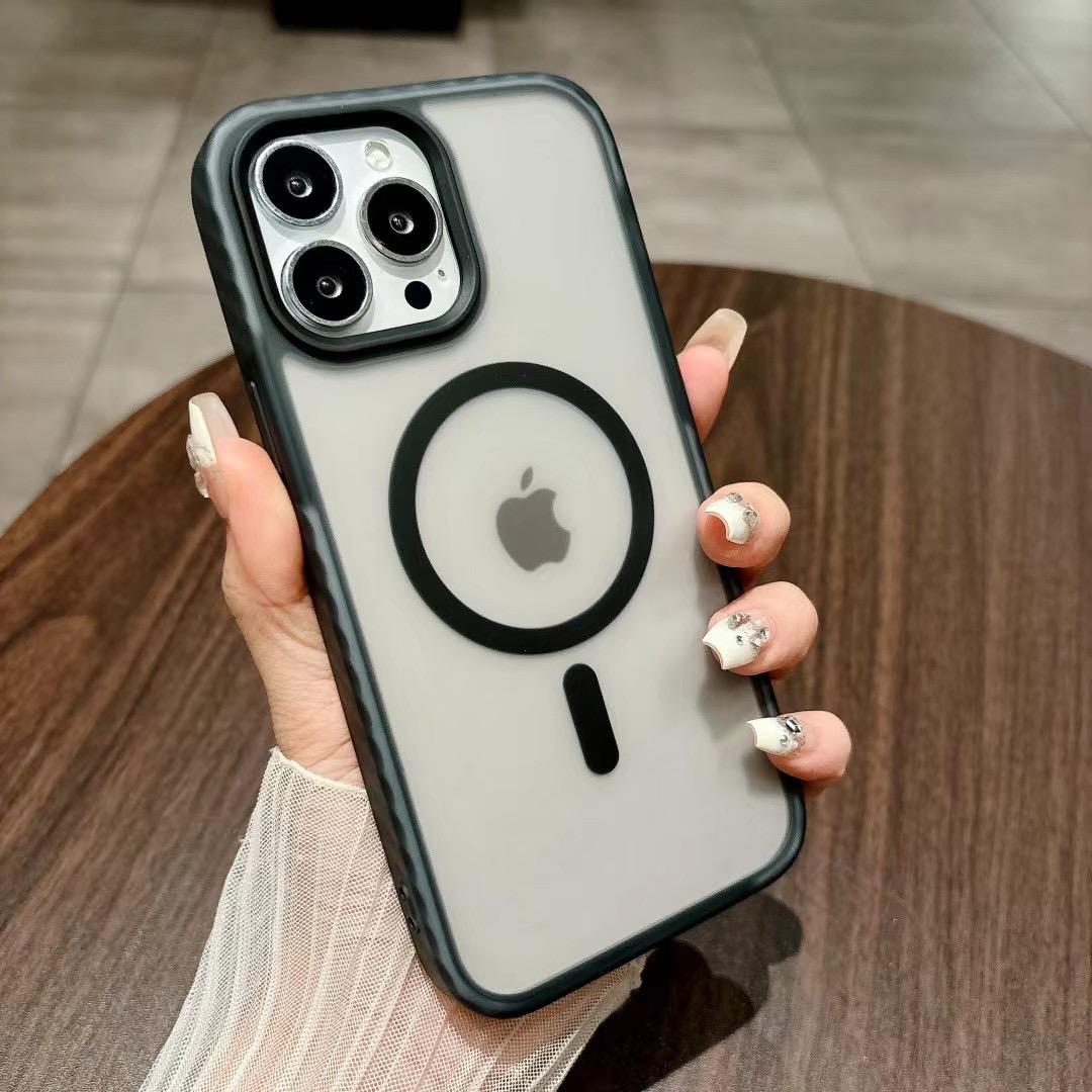 

Матовый противоударный чехол Magsafe для iPhone16 16promax 13 14pro 14 15 13pro 15pro max Защитный чехол для беспроводной зарядки For iPhone 16 Pro Max