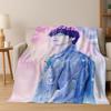 Kpop Kim Tae Hyung V Min Yoon Gi,SUGA, Agust D Flannel Blanket Soft Warm Blanket for Bedroom Living Room Bed Travel Picnic Gift