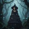 Tall Pointed Cone Top Halloween Hat Gothic Ruched Masquerade Cap Lolita Witch Hat  Masquerade Ball