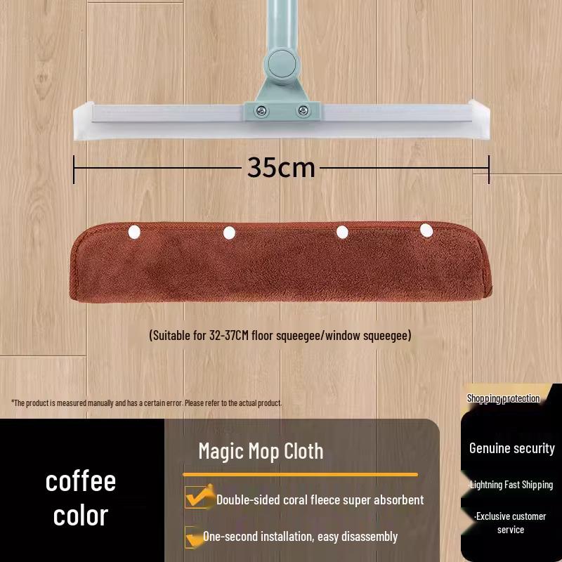 Coral Fleece Magic Mop Squeegee Replacement Cover - Broom Mop Cloth Floor Scraper Towel