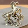 Antique Solid Brass & Copper Horse Figurine: Wealth-Attracting Desktop Ornament