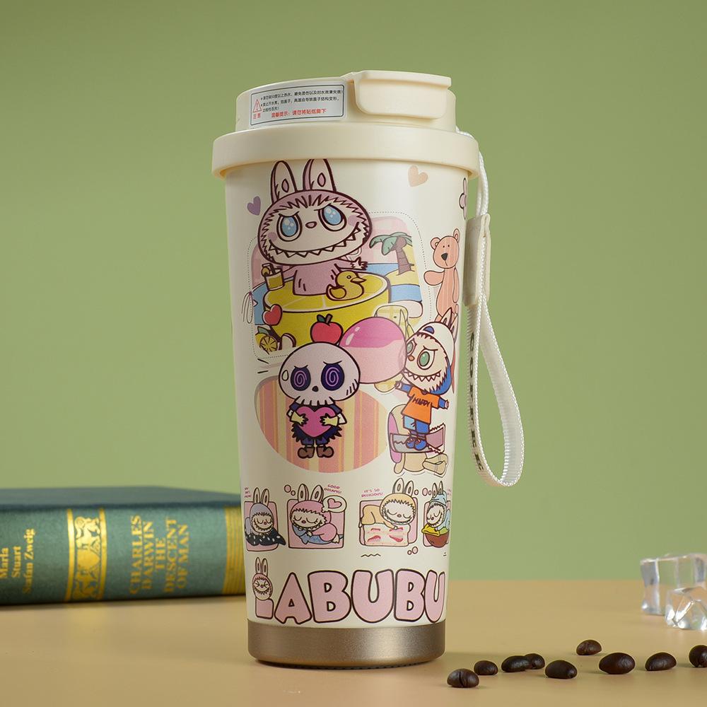 3D Cartoon Lily of The Valley Coffee Cup 316 Stainless Steel Thermos Cup Portable Girls High Value Straw Cup