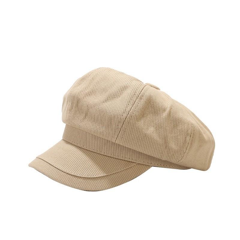 Korean Style Newsboy Hat With Round Crown And Cotton Material For Winter Outdoor Use