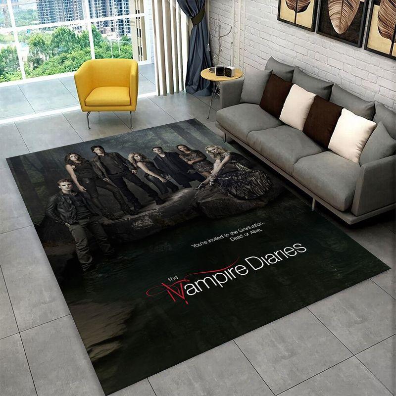 Tappeto The Vampire Diaries Damon Salvatore per Camera da Letto Soggiorno Divano Sala Giochi Zerbino Decorazione Casa, Tappeto Area Bambini Antiscivolo