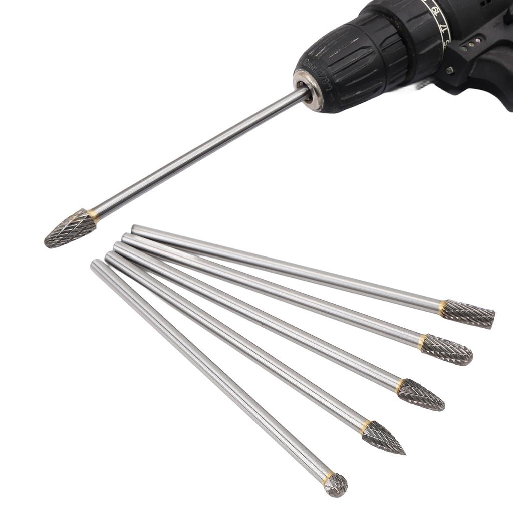 5pcs   Tool Carbide Burr Set 150mm Double Grain   Handle Alloy Impeller Polishing Tool for Chamfering Grinding Engraving