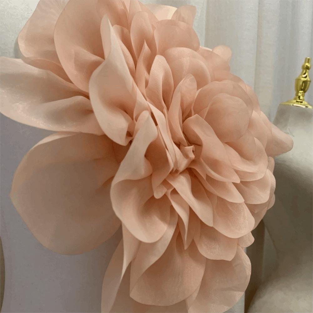 Elegant 37cm Artificial Peony Flower Large Satin Velvet Peony for Brooch Versatile DIY Wedding Dress Fake Flower Photo Props