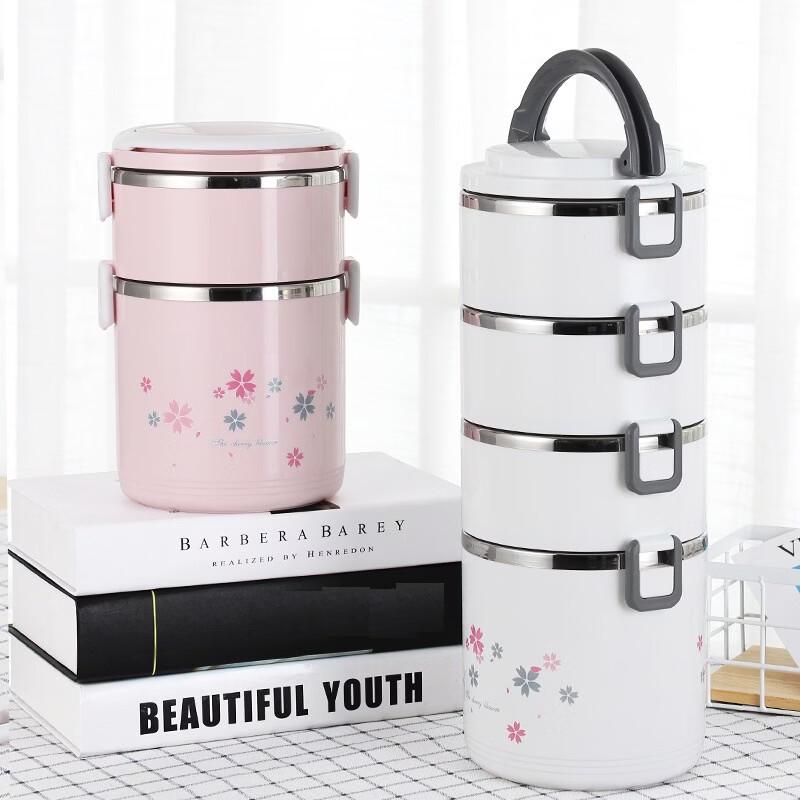 ZISIZ Portable 2-Layer Insulated Lunch Box Set