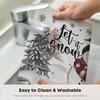 Snowman Vinyl Christmas Placemats Set of 4, 12x18 Inch Washable Plastic Non-Slip Winter Table Mats for Party Kitchen Dining Decor