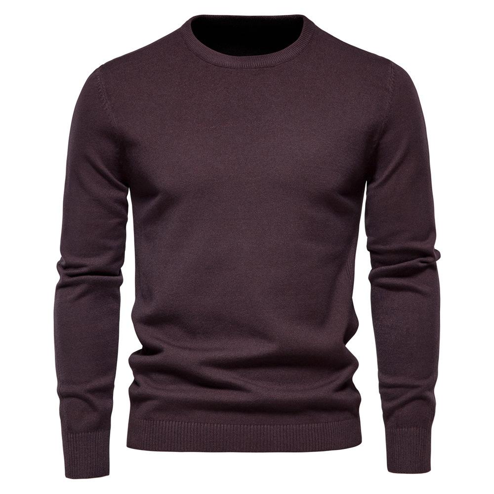 Maglione da Uomo Invernale Autunnale a 10 Colori, Girocollo Slim-Fit