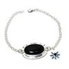 Naturlig Svart Onyx Ädelsten Handgjort 925 Sterlingsilver Armband, Svart Spinel Armband För Fru , Unisex Armband, Festkläder Gåva