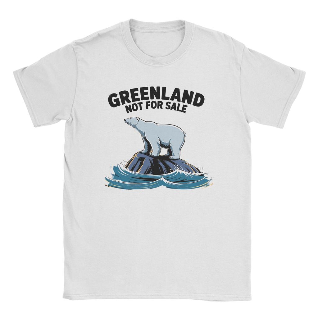 Mens TShirts Greenland is Not for Sale Vintage Cotton Tees Short Sleeve T Shirt Round Neck Clothes Big Size