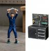 1/64 Maßstab Reparaturarbeiter Figur Realistisches Mini-Reparaturmann-Modell Detaillierte Figur für Sandtisch Werkzeug