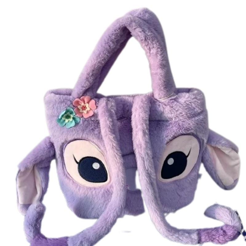 Disney Stitch Lavender Angel Shoulder Bag Plush Large Capacity Cute