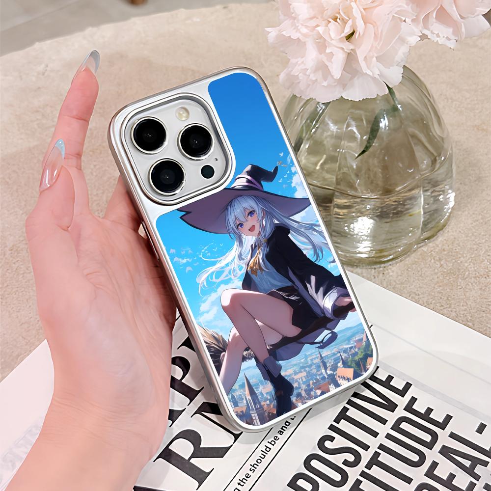 Wandering Witch Elaina Silver Plating Mobile Phone Case for iPhone 17 16 15 14 13 12 11 Air Pro Max Plus Colorful Cover