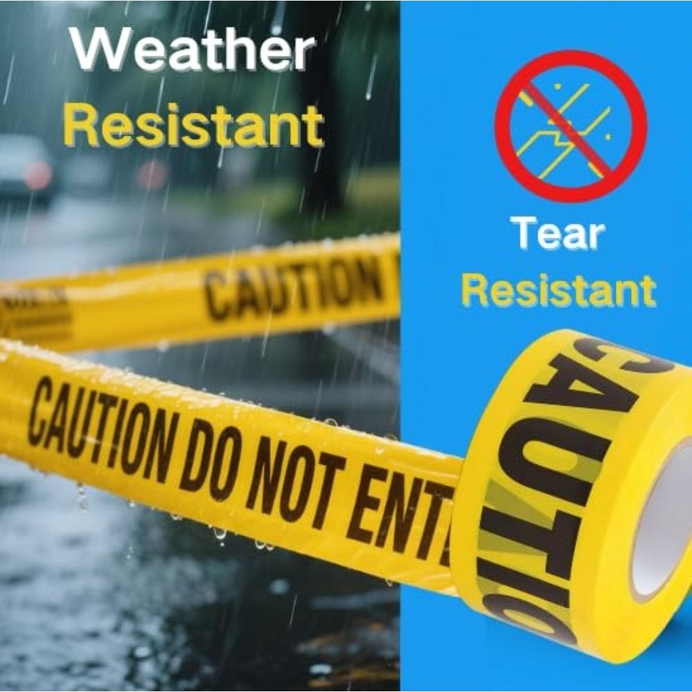 Yellow Warning Tapes Caution Keep Out Sign Barrier Safety Reminder Sticker For Store Warehouse Factory School