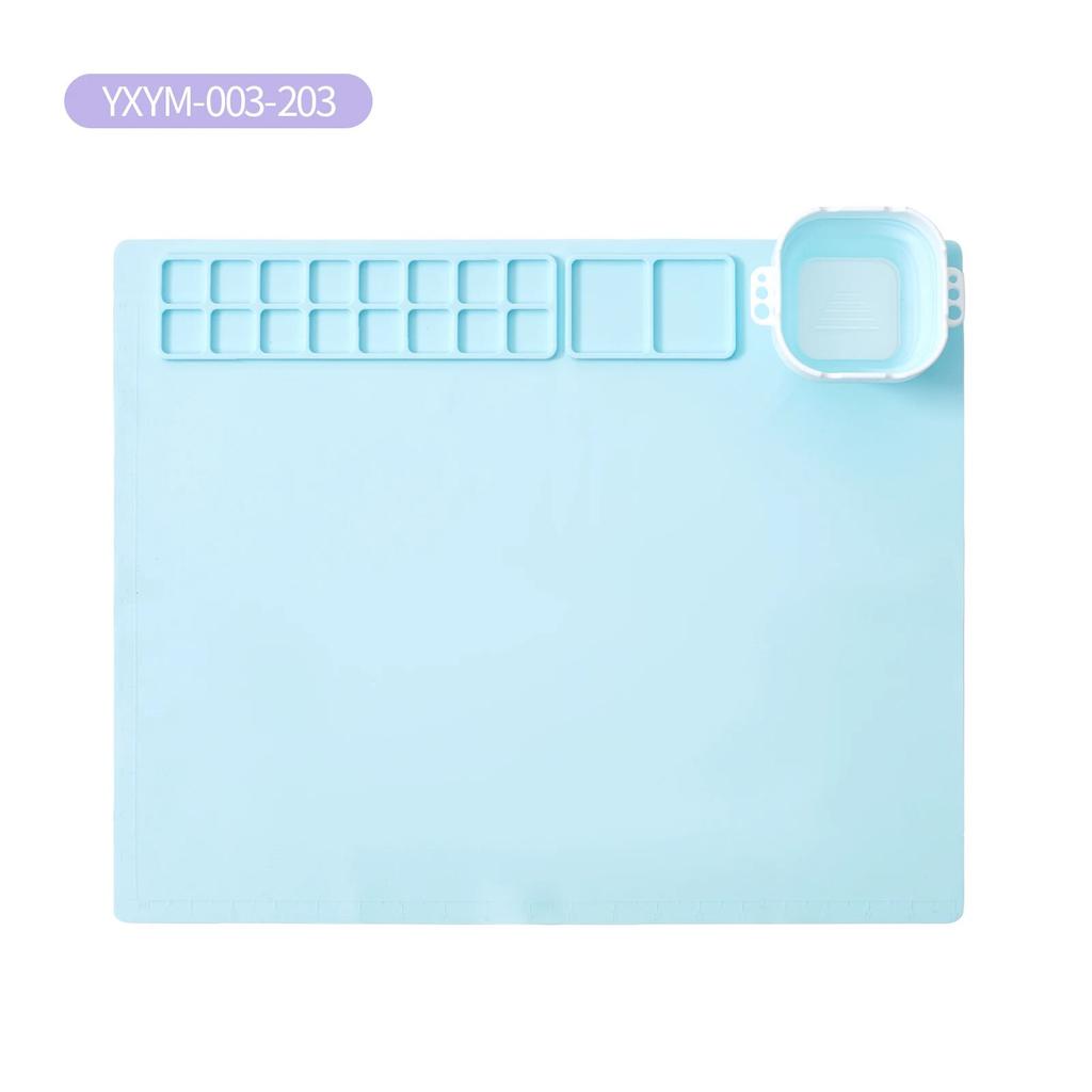 Tappetino da disegno in silicone riutilizzabile con ventosa per bambini, popolare per bambini, con tappetino da pittura in silicone per arte e tazza