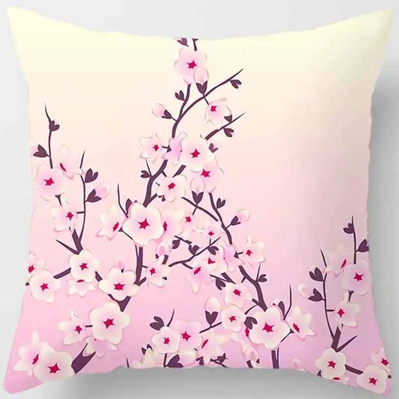 Beautiful Cherry Tree Square Pillowcase Cushion Cover for Home Decor, Car Sofa   45cm*45cm