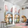 2pcs,2D Plane Printing Popular Curtains Easter Bunnies Polyester Easy Install (without Rod) Decorations Outdoor for Living Room,
