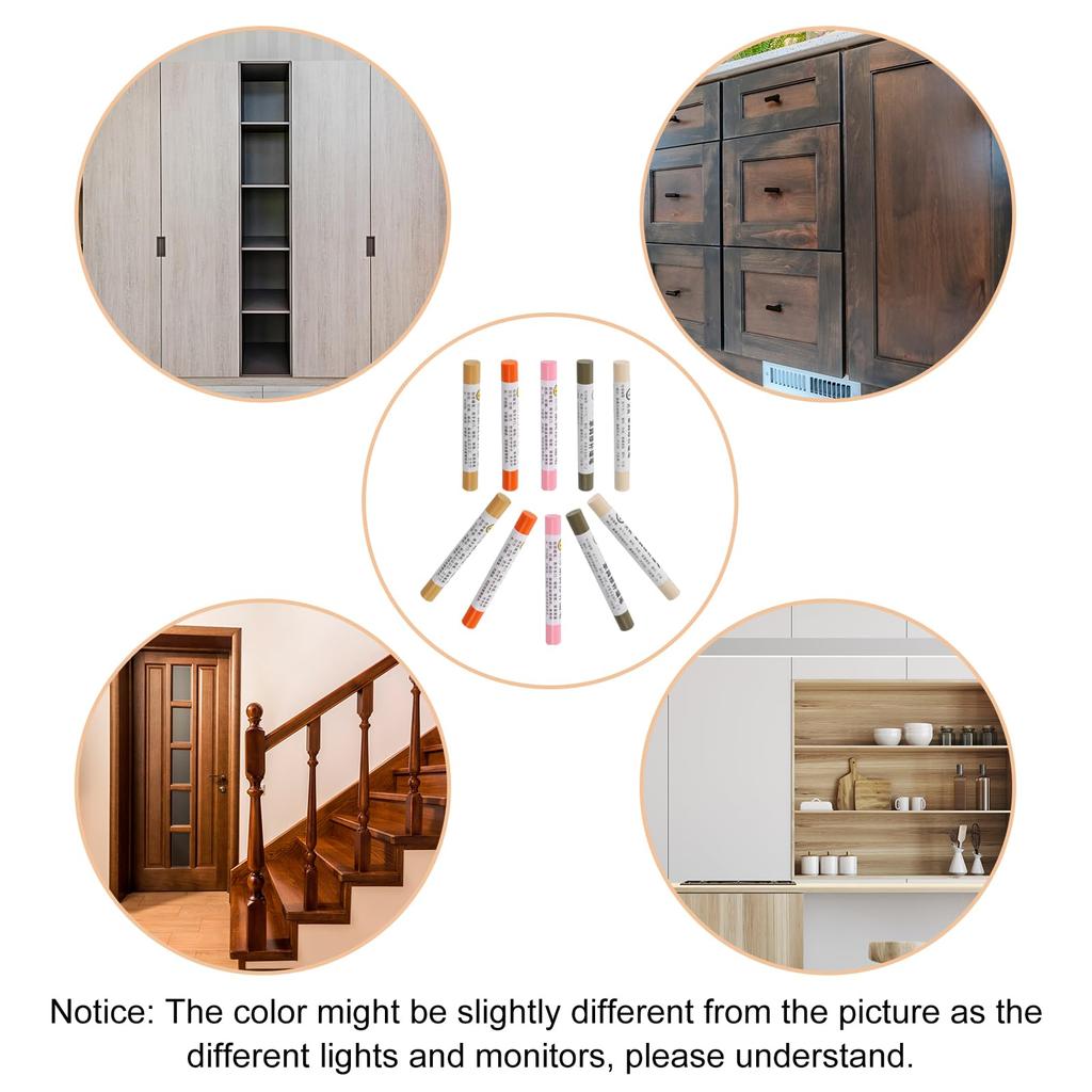 uxcell Furniture Repair Wax Crayon Wood Repair Furniture Markers for Wood and Laminate Red Series Kit, 20-Piece Set, Sticks, Scratches, Holes, Tables,